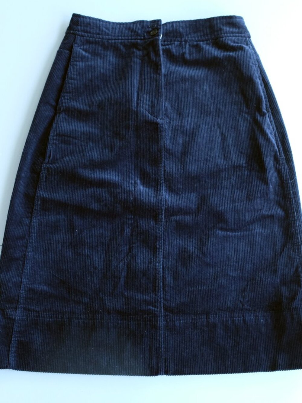J CREW A Line Corduroy Midi Skirt in Navy Size 2 EUC #AC471